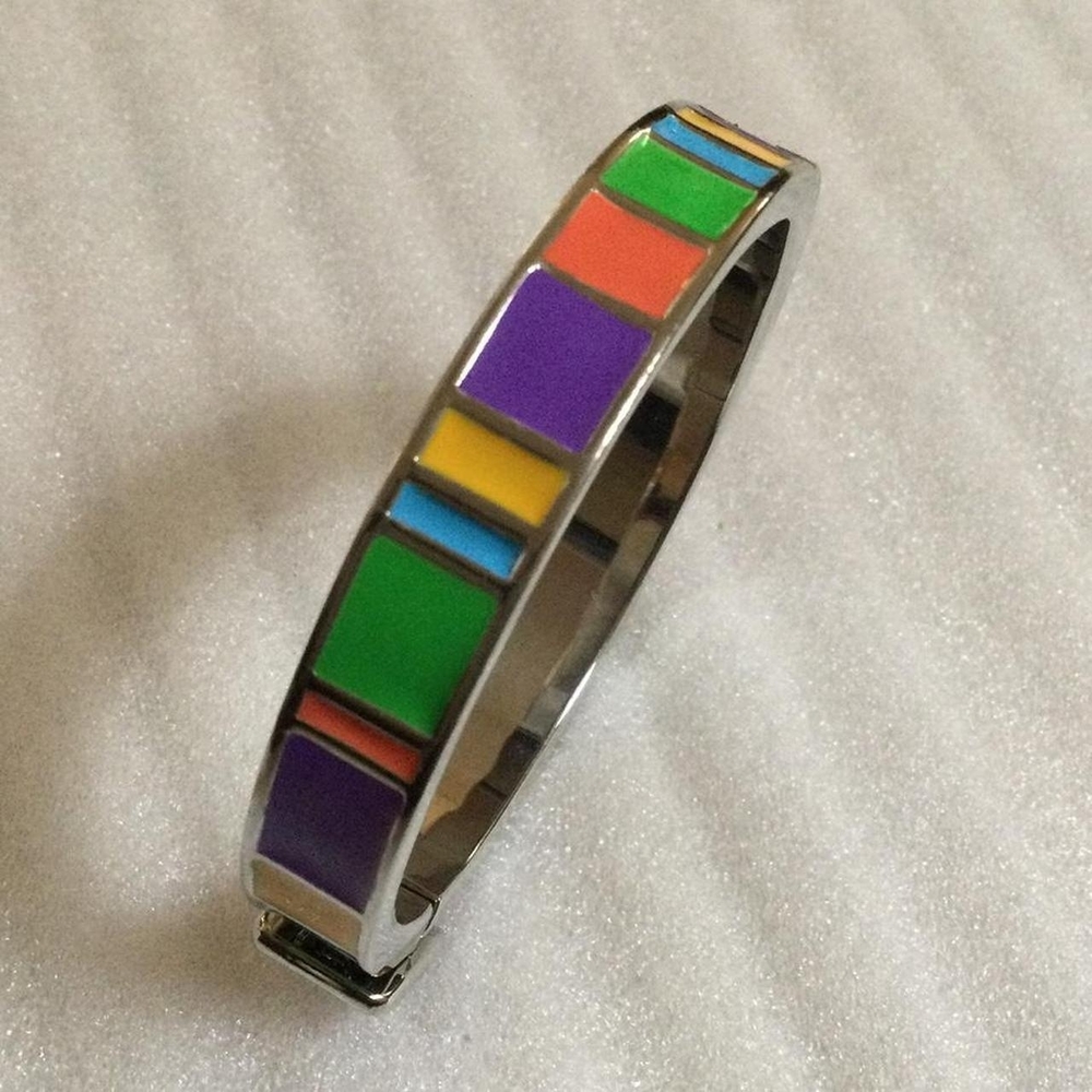 Colorful Geometric Bangle Bracelet